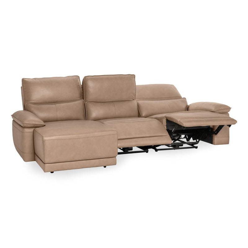 Branford - Power Recliner Sectional With LAF Chaise - Camel - JaxCo Furniture