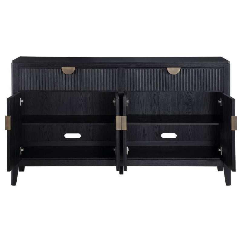 Brookmead - 4 Door Sideboard Buffet Storage Cabinet - Black - JaxCo Furniture