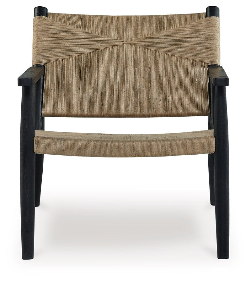 Halfmore - Black / Natural - Accent Chair - JaxCo Furniture