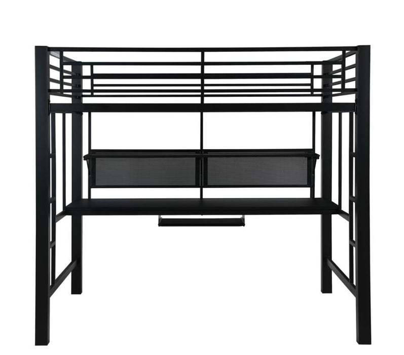 Avalon - Full Workstation Loft Bed - Black - JaxCo Furniture