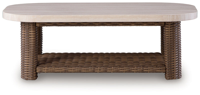 Dolan Creek - Rectangular Cocktail Table - Beige / Brown - JaxCo Furniture