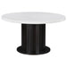 Sherry - Round Marble Top Dining Table - Rustic Espresso - JaxCo Furniture