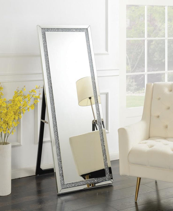 Seraphina - Acrylic Framed Standing Mirror - Silver - JaxCo Furniture