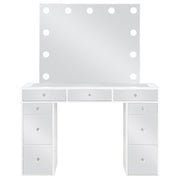 Regina - Makeup Vanity Table Set With Lighting - White - JaxCo Furniture