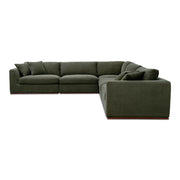 Rue - Classic L Modular Sectional - Dark Green - JaxCo Furniture