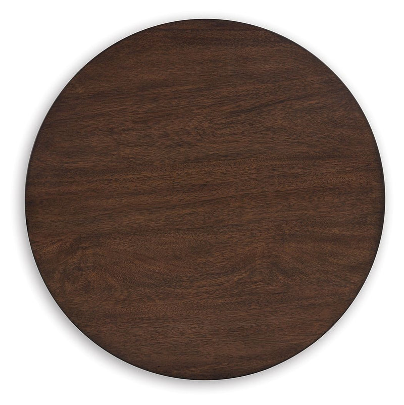 Korestone - Dark Brown - Round End Table - JaxCo Furniture