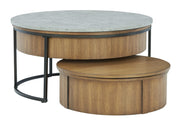Fridley - Gray / Brown / Black - Nesting Cocktail Tables (Set of 2) - JaxCo Furniture