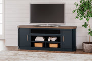 Landocken - Brown / Blue - XL TV Stand W/Fireplace Option - JaxCo Furniture
