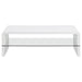 Airell - Rectangular Coffee Table With Shelf - White High Gloss - JaxCo Furniture