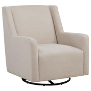 Sorrel - Fabric Upholstered Swivel Glider Arm Chair - Latte - JaxCo Furniture