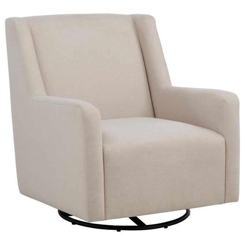 Sorrel - Fabric Upholstered Swivel Glider Arm Chair - Latte - JaxCo Furniture