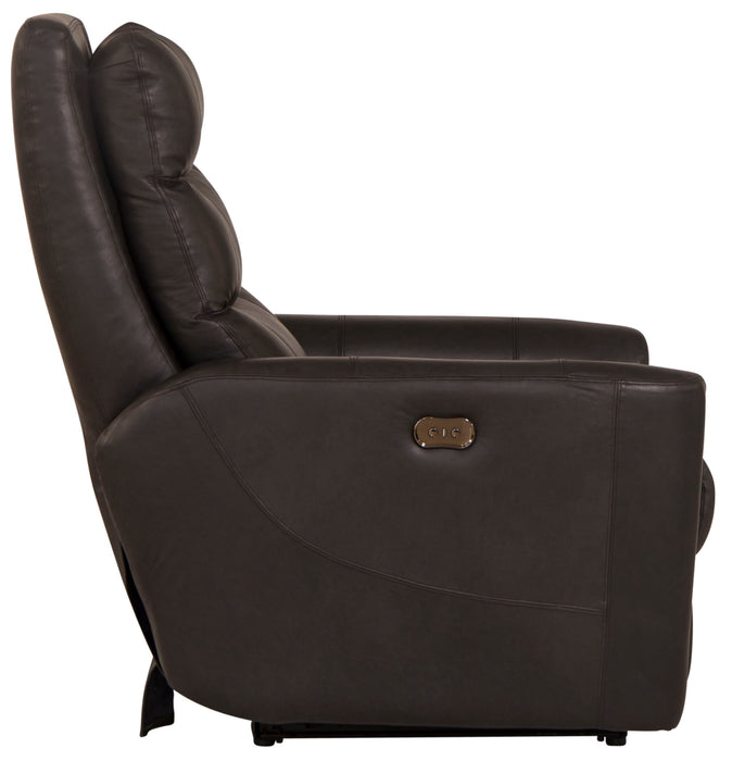 Bosa - Power Recliner - Charcoal - Leather - JaxCo Furniture