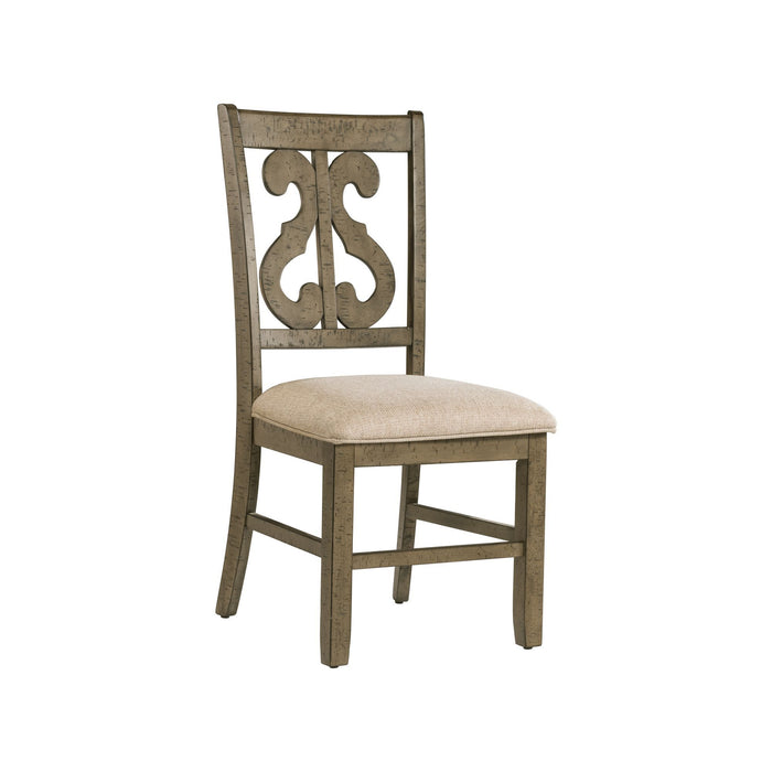 Stone - Wooden Swirl Back Side Chair (Set of 2) - JaxCo Furniture