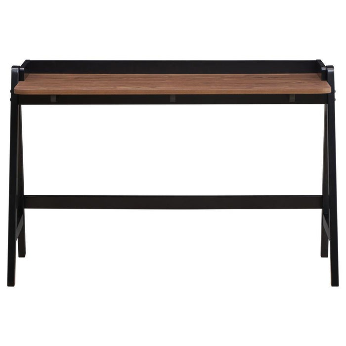 Raul - Writing Desk With USB Ports - Walnut And Black - JaxCo Furniture