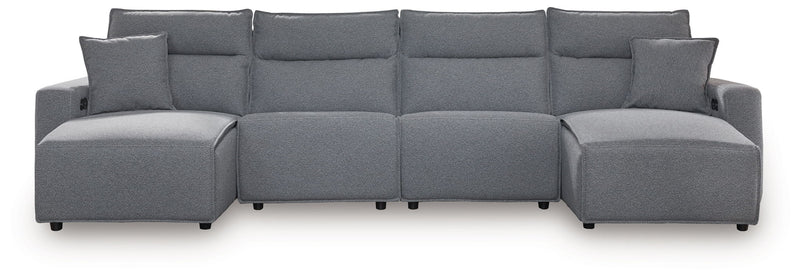 ModMax II - Salt And Pepper - Reclining Sectional - JaxCo Furniture