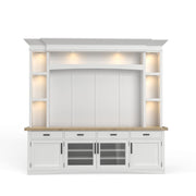 Americana Modern - TV Console with Hutch, Backpanel and LED Lights - JaxCo Furniture