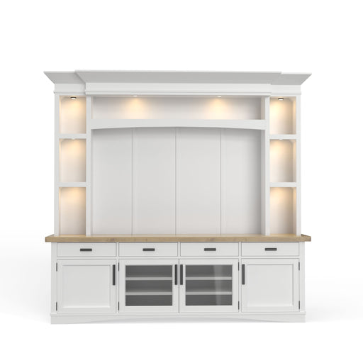 Americana Modern - TV Console with Hutch, Backpanel and LED Lights - JaxCo Furniture