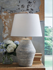 Lawrock - Antique Blue - Terracotta Table Lamp - JaxCo Furniture