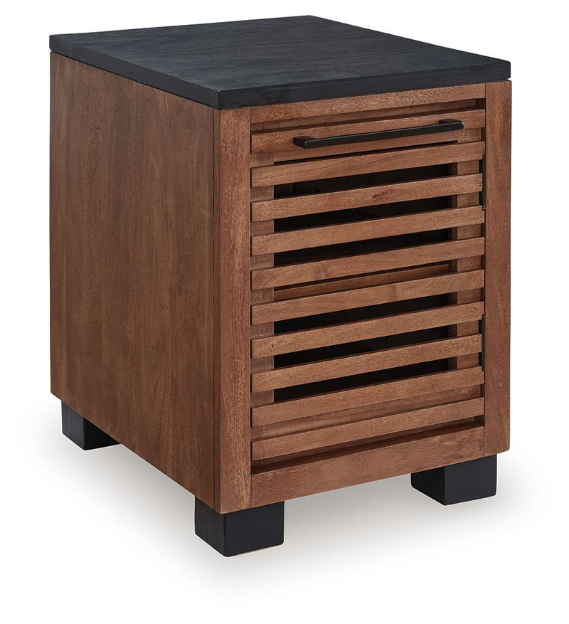 Kallari - Warm Brown / Black - Chair Side End Table - JaxCo Furniture