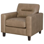 Scotland - Faux Leather Upholstered Track Arm Chair - JaxCo Furniture