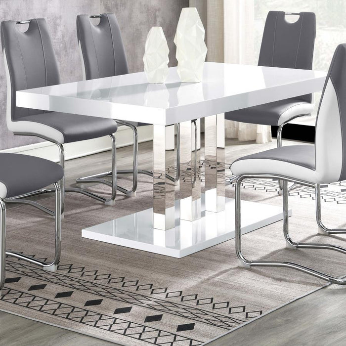 Brooklyn - Rectangular Dining Table - White High Gloss - JaxCo Furniture