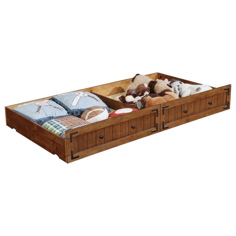 Oakdale - Wood Twin Daybed with Trundle - Rustic Honey - JaxCo Furniture