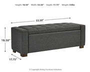 Cortwell - Gray - Storage Bench - JaxCo Furniture