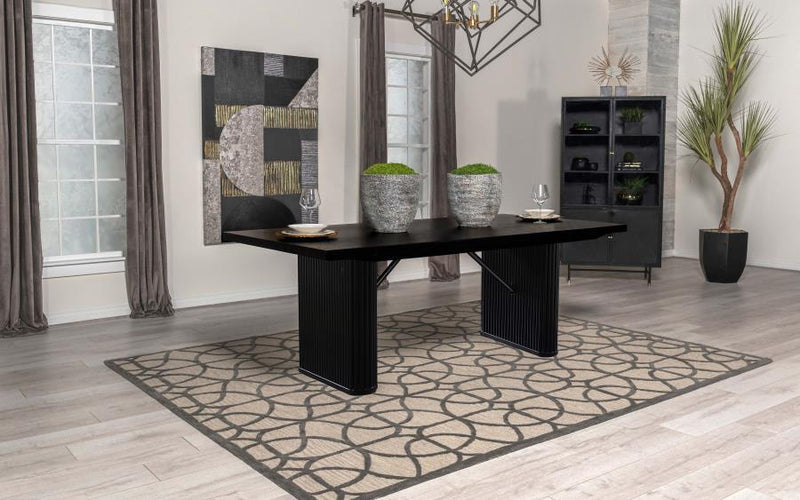 Catherine - Rectangular Wood Dining Table - Black - JaxCo Furniture