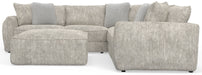 Bucktown - 3 Piece Sectional With Extra Thick Cuddler Seat Cushions And Cocktail Ottoman - Parchment - JaxCo Furniture