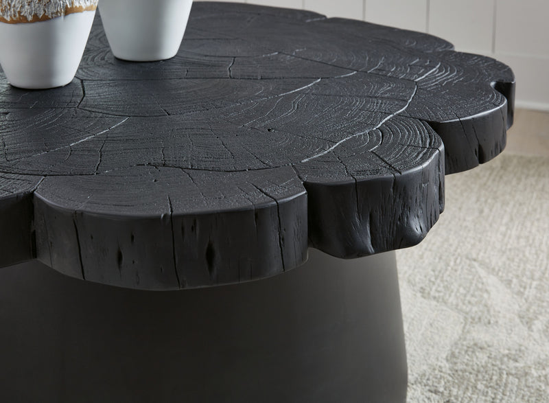 Wimbell - Black - Round Cocktail Table - JaxCo Furniture