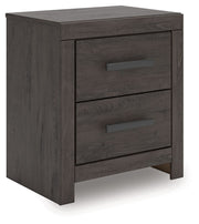 Prendonea - Charcoal - Two Drawer Night Stand - JaxCo Furniture