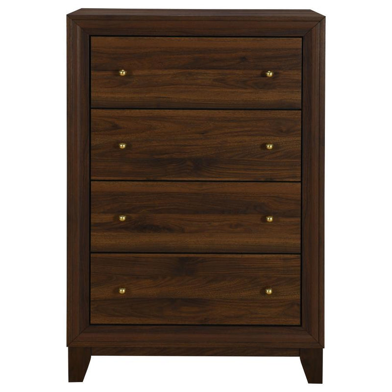 Welsley - 4-Drawer Chest Of Drawers - Walnut - JaxCo Furniture