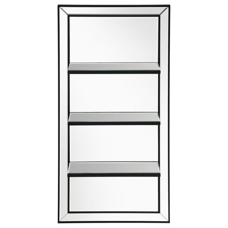 Oriel - Rectangular 3-Shelf Wall Mirror - Silver - JaxCo Furniture