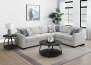Ashford - Chenille Upholstered Sleeper Sectional Sofa - Greige - JaxCo Furniture
