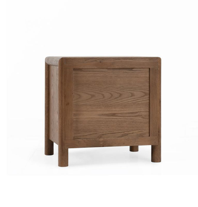 Corda - Oak Wood 2 Drawer Nightstand - Brown/Natural - JaxCo Furniture