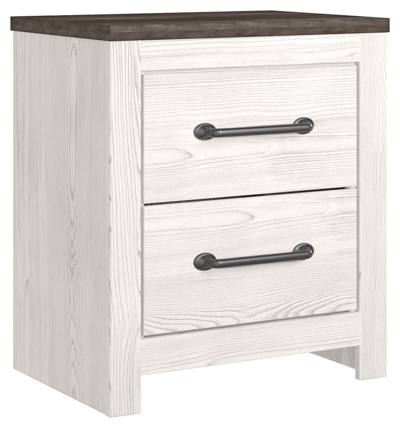 Gerridan - White / Gray - Two Drawer Night Stand - JaxCo Furniture