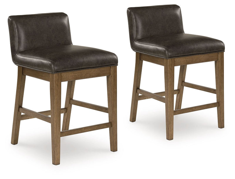 Cabalynn - Two-tone Brown - Upholstered Barstool (Set of 2) - JaxCo Furniture