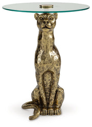 Vallain - Antique Gold Finish - Accent Table - JaxCo Furniture