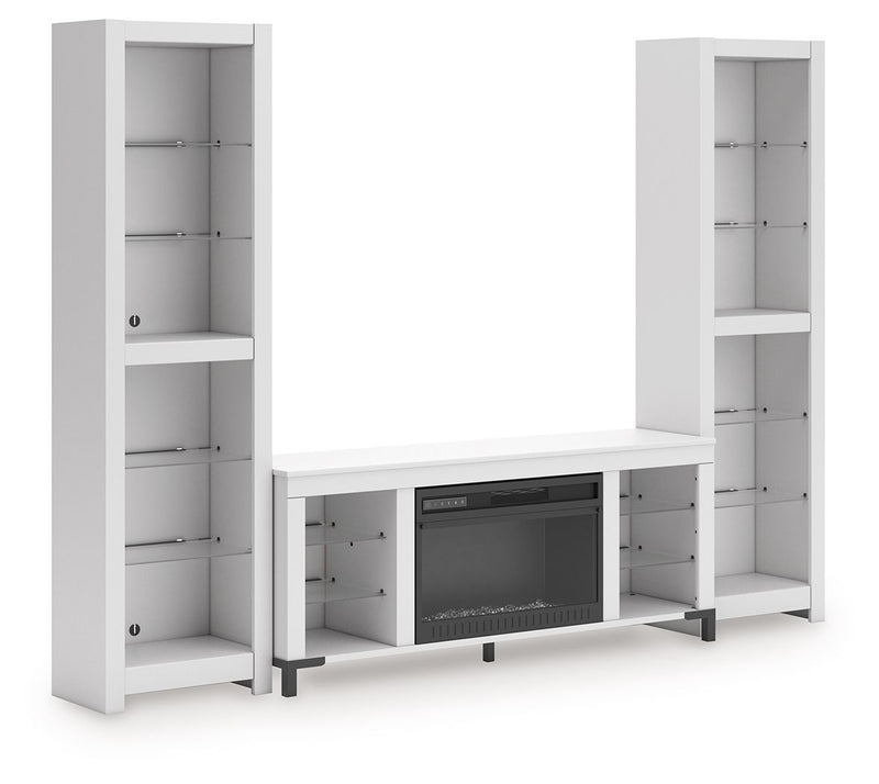 Brollevi - White - 3-Piece Entertainment Center - JaxCo Furniture