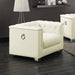 Chaviano - Upholstered Track Arm Accent Chair - Pearl White - JaxCo Furniture