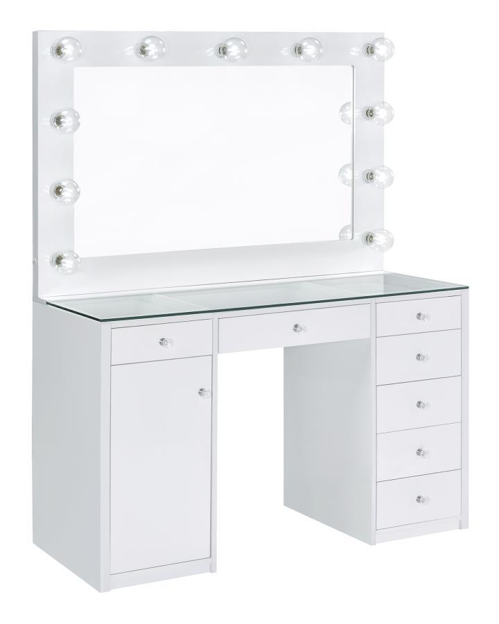 Acena - 7-Drawer Vanity Set With Lighting - JaxCo Furniture