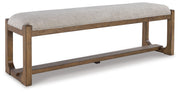 Cabalynn - Oatmeal / Light Brown - Large Uph Dining Room Bench - JaxCo Furniture