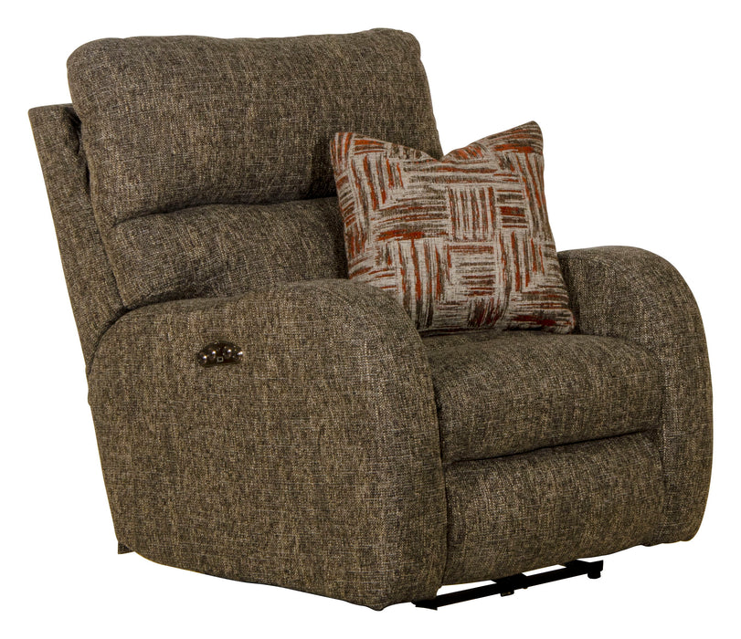 Liam - Power Headrest Power Lay Flat Recliner - Coal - JaxCo Furniture