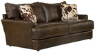 Pavia - Top Grain Italian Leather Sofa With Cuddler Cushions - Cocoa - JaxCo Furniture