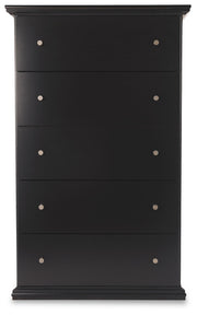 Maribel - Black - Five Drawer Chest - JaxCo Furniture