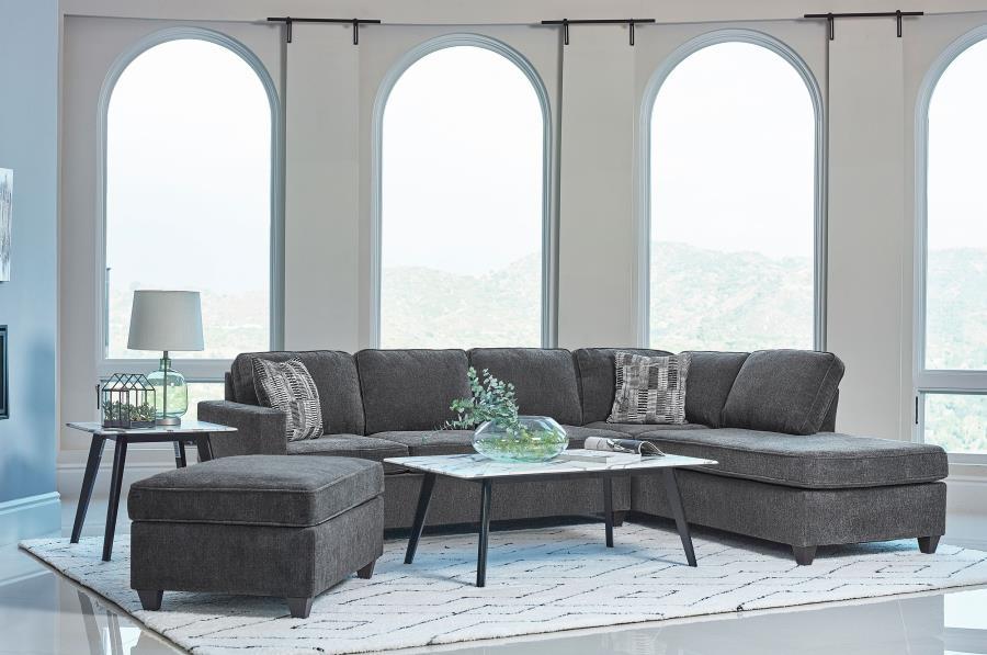 Mccord - Upholstered Track Arm Sectional Sofa - Dark Gray - JaxCo Furniture