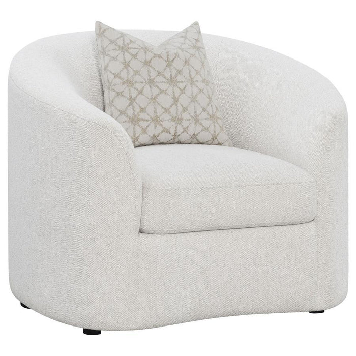 Rainn - Boucle Upholstered Sloped Arm Accent Chair - Latte - JaxCo Furniture