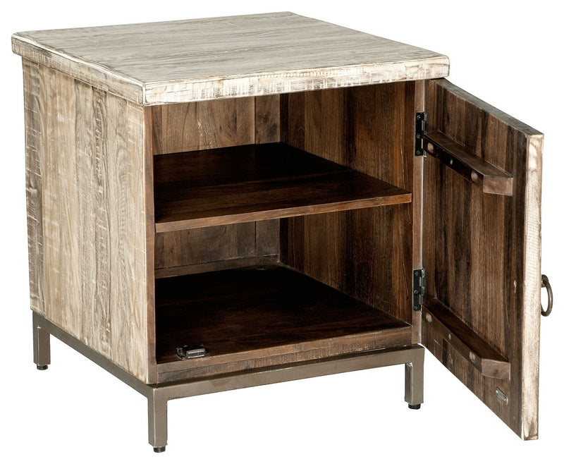 Laddford - Whitewash - Accent Cabinet - Shelf - JaxCo Furniture