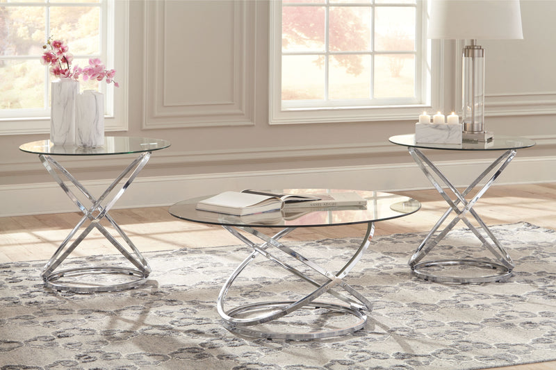 Hollynyx - Chrome Finish - Occasional Table Set (Set of 3) - JaxCo Furniture