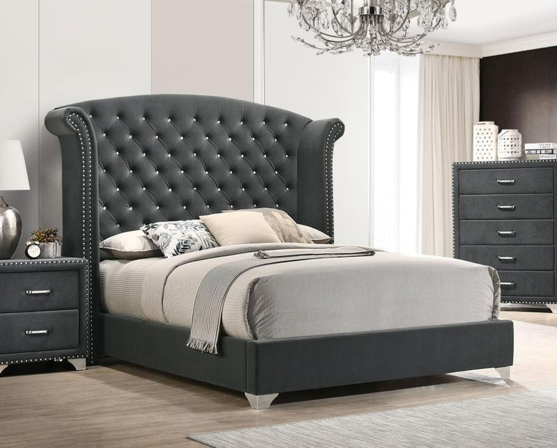 Melody - Upholstered Wingback Bed - JaxCo Furniture